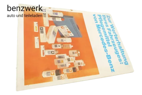 Mercedes Faltblatt Prospekt Pflegemittel ca 1980✔️