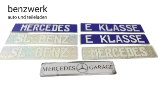 Mercedes Konvolut diverse Dekoration Verkaufsschilder Kennzeichen ✔️ - Bild 1