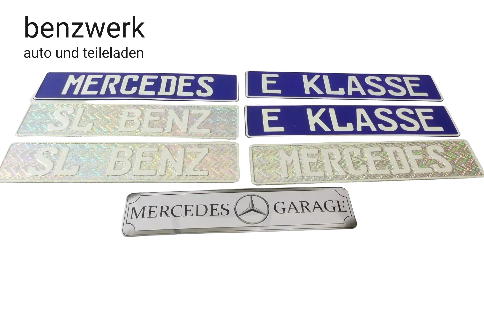 Mercedes Konvolut diverse Dekoration Verkaufsschilder Kennzeichen ✔️ - Bild 1