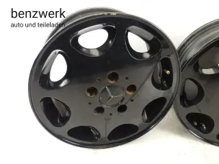 Mercedes W124 4x Alufelge schwarz 6,5x15 ET44 1244011802 ✔️ - Bild 2