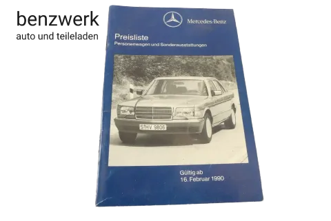Merceses Broschüre Faltblatt Preisliste 02/90 6060029057 ✔️