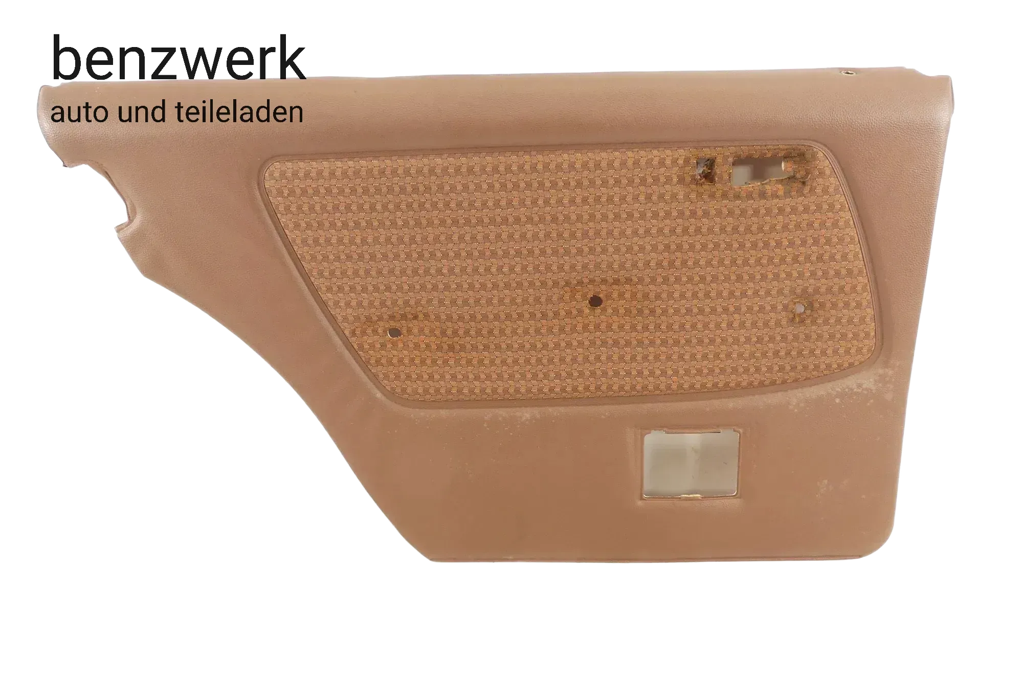 Mercedes W123 1.Serie 280 Türverkleidung hinten links braun tabak Stoff Rhombe - Bild 1