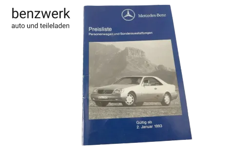 Merceses Broschüre Faltblatt Preisliste 02/93 6060019365/1 ✔️