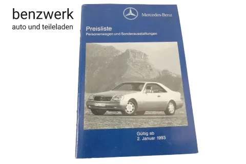 Merceses Broschüre Faltblatt Preisliste 02/93 6060019365/1 ✔️