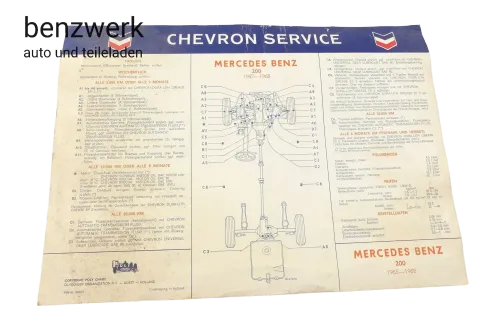 Mercedes W110 200 Chevron Service Serviceplan Werkstatt RARITÄT  ✔️