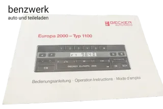 Becker Radio Europa 2000 Typ 1100 Bedienungsanleitung ✔️ - Bild 1
