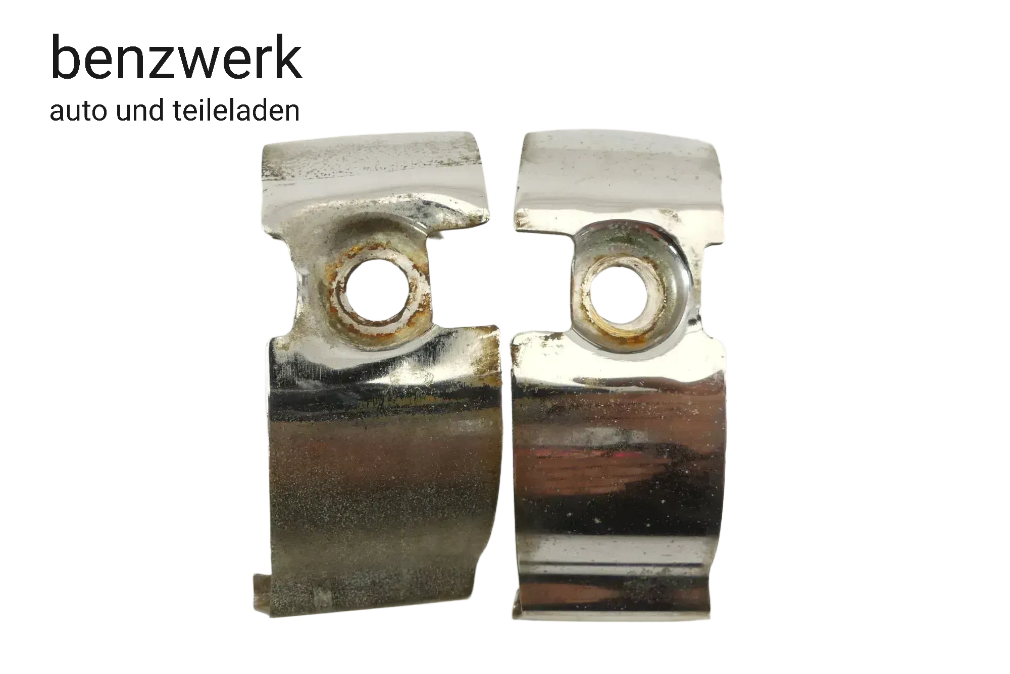Mercedes W123 Coupe C123 2x Chromspange Stoßstange vorne 1238850323 1238850423✔️ - Bild 1