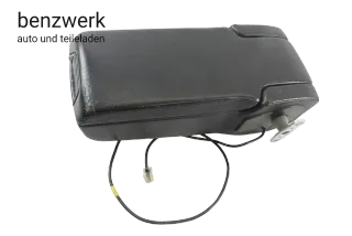 Mercedes W124 MAL Armlehne vorne mit Klappdeckel Telefon Leder schwarz ✔️ - Bild 4
